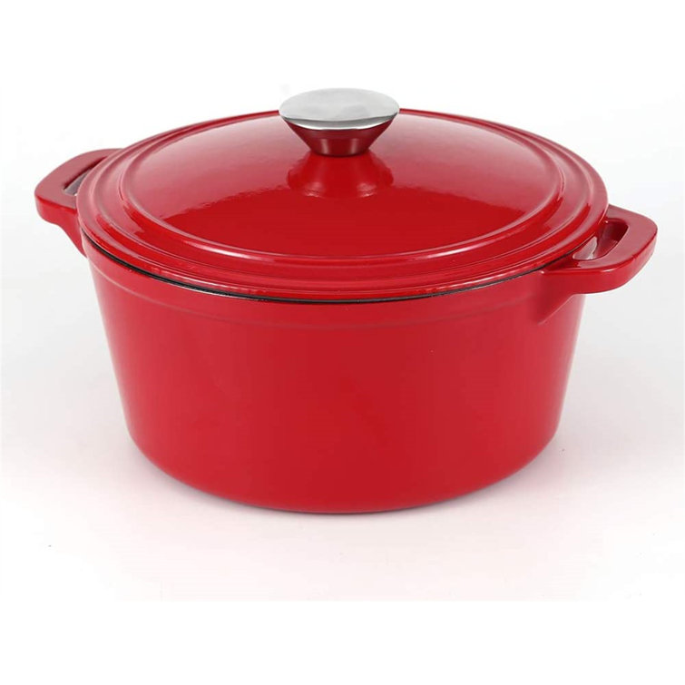 ZGONGZ Enameled Cast Iron Dutch Oven 4 Quart Cast Iron Multi Cooker